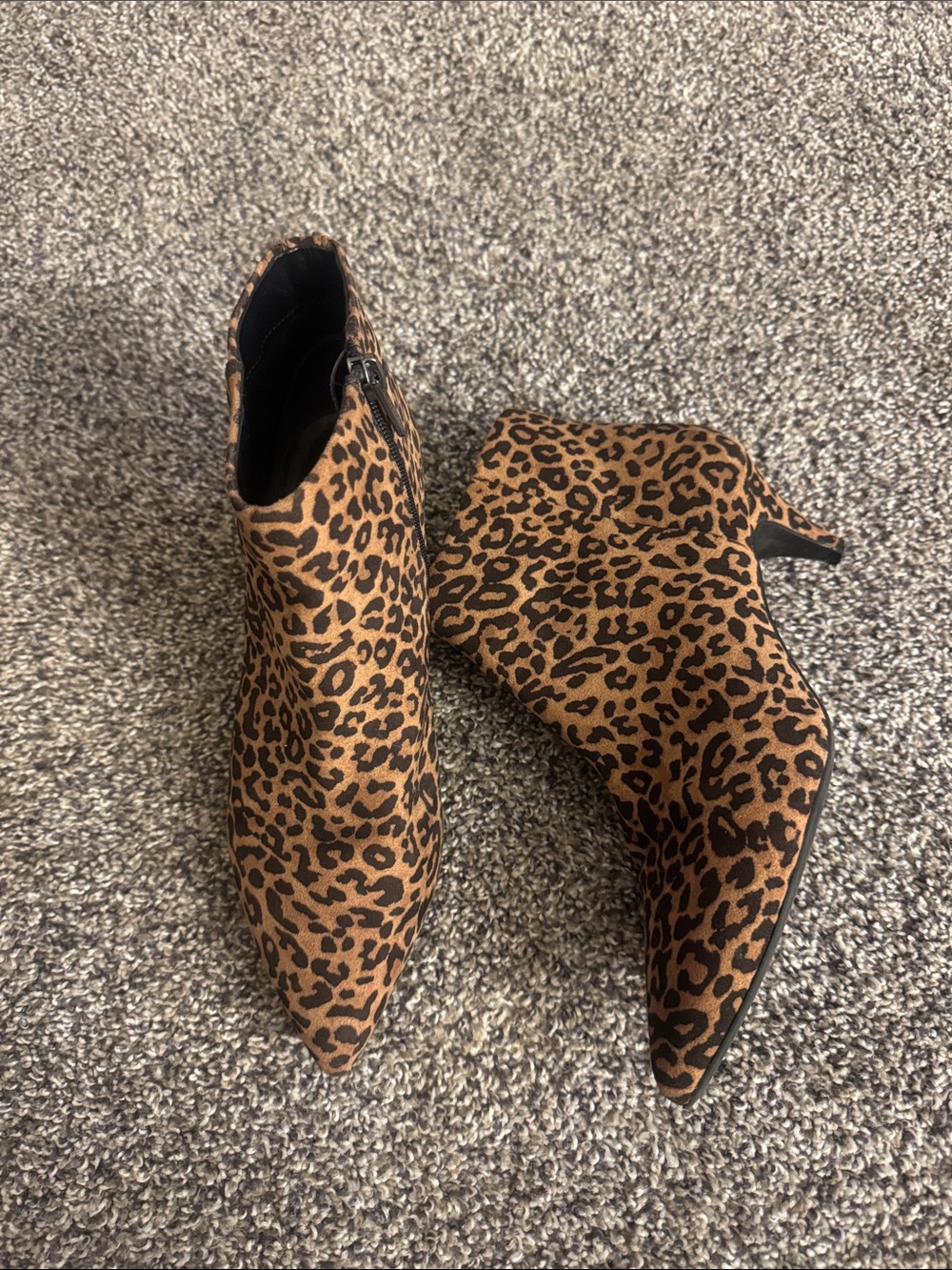 Sam Edelman Leopard Print Pointed Ankle Booties - Black & Brown